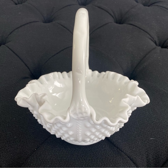 Fenton Milk Glass Brides Basket - Picture 1 of 8